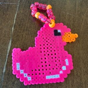 Pink Duck perler bracelet